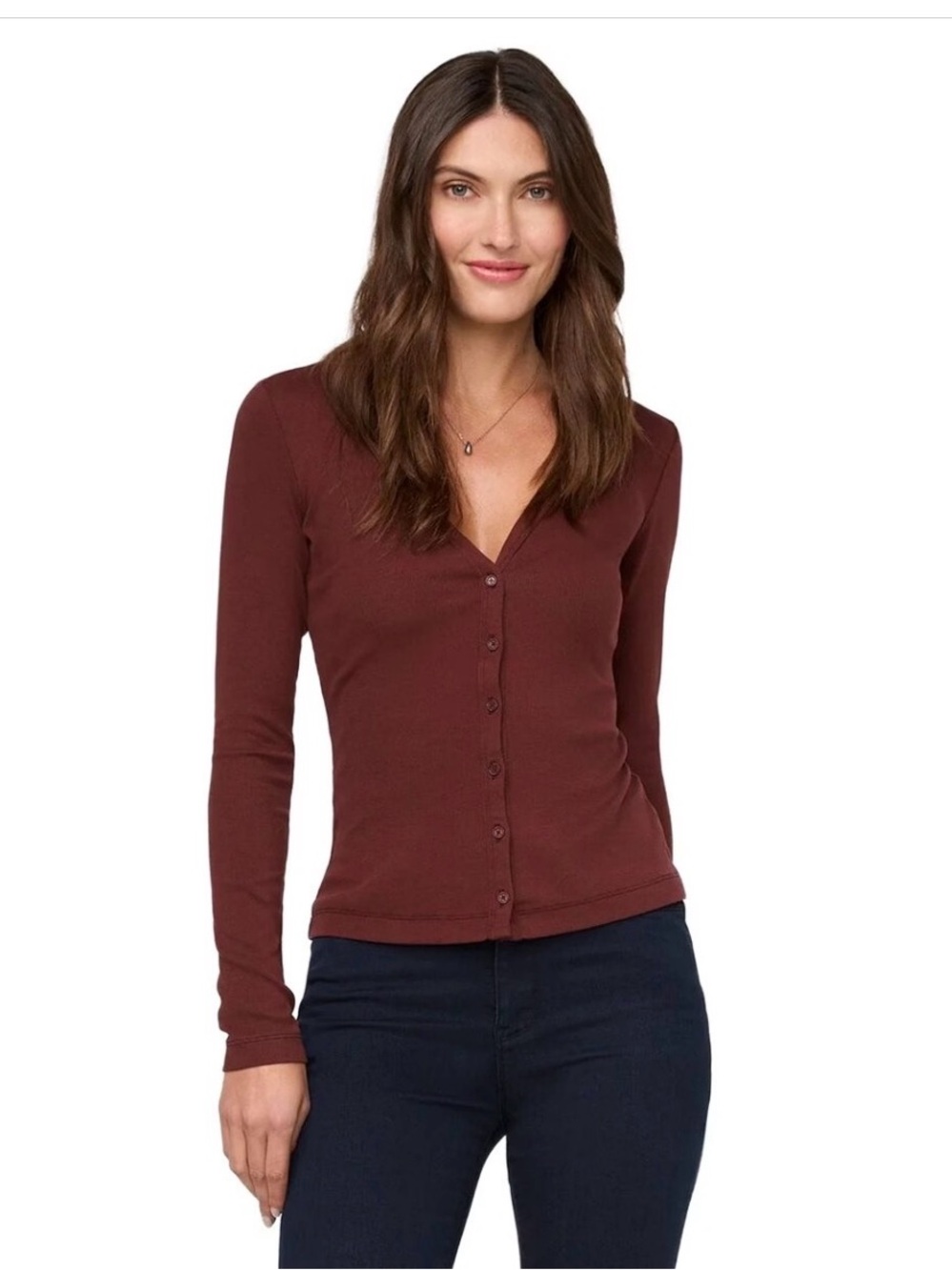 DU/ER Ribbed Pima Fitted Button Down Top